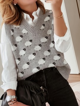 [Elegant Vest] Elegant Plus Size European and American Fashion | Oversized Spring/Summer Jacquard Sleeveless Vest