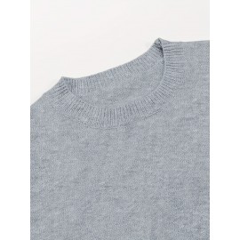 Plus Size, Women's Oversized Elegant Sweater - Winter Warm Round Neck Long Sleeve Cable- Texture Sweater for Fall & Winter, Cozy Casual to Formal Outfits, Plus Size Available (Hand Washable) - Versatile Everyday & Special Occasion Sweater