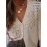 Plus Size - Women'S Elegant V-Neck Cardigan with Pearl Embellishments - French Chic Button-Front Design, Long Sleeve, Lightweight for Fall/Winter, White, Winter Cardigans Lightweight