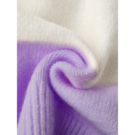 Plus Size - Women'S Korean Style Pink Patchwork Hooded Sweater - Casual Long Sleeve Cardigan with Button Front, Loose Fit for Fall/Winter, Lightweight & Cozy, Buttoned Cardigan