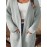 Plus Size - Plus Size Women'S Elegant Vintage Cardigan - Cozy V-Neck with Pockets, Light Gray, Long Sleeve, Fall/Winter Warmth, Casual Chic Style, Autumn Winter Apparel | Vintage Style Cardigan | Construction, Cardigan Sweater