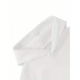 Women's Light Green Hooded Sweatshirt Dress with Inspirational 